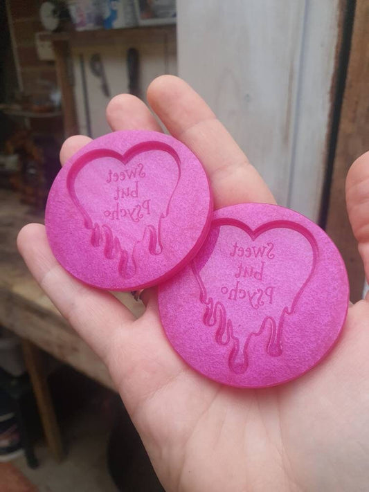 2 Sweet But Psycho Dripping Hearts Silicone Moulds