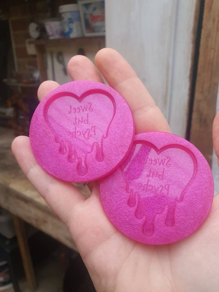 2 Sweet But Psycho Dripping Hearts Silicone Moulds