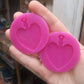 2 Plain Heart Spank Paddles Silicone Moulds