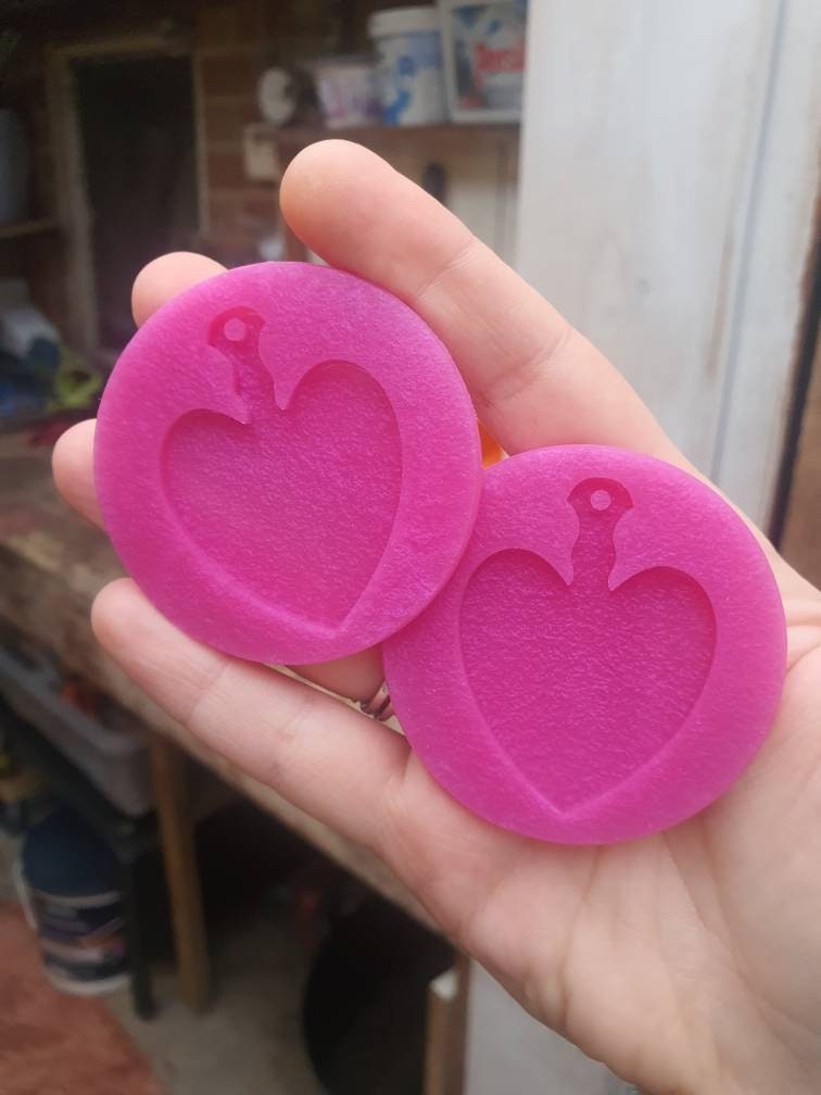 2 Plain Heart Spank Paddles Silicone Moulds