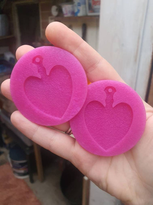 2 Plain Heart Spank Paddles Silicone Moulds