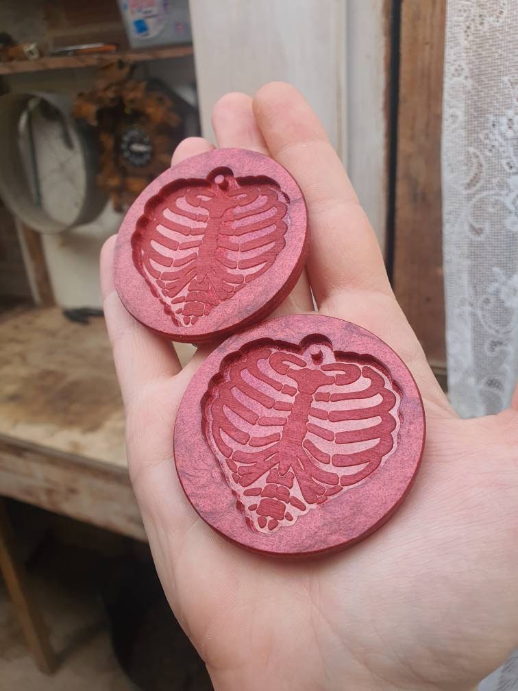 2 Ribcage Heart Silicone Moulds