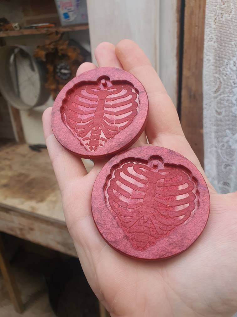 2 Ribcage Heart Silicone Moulds