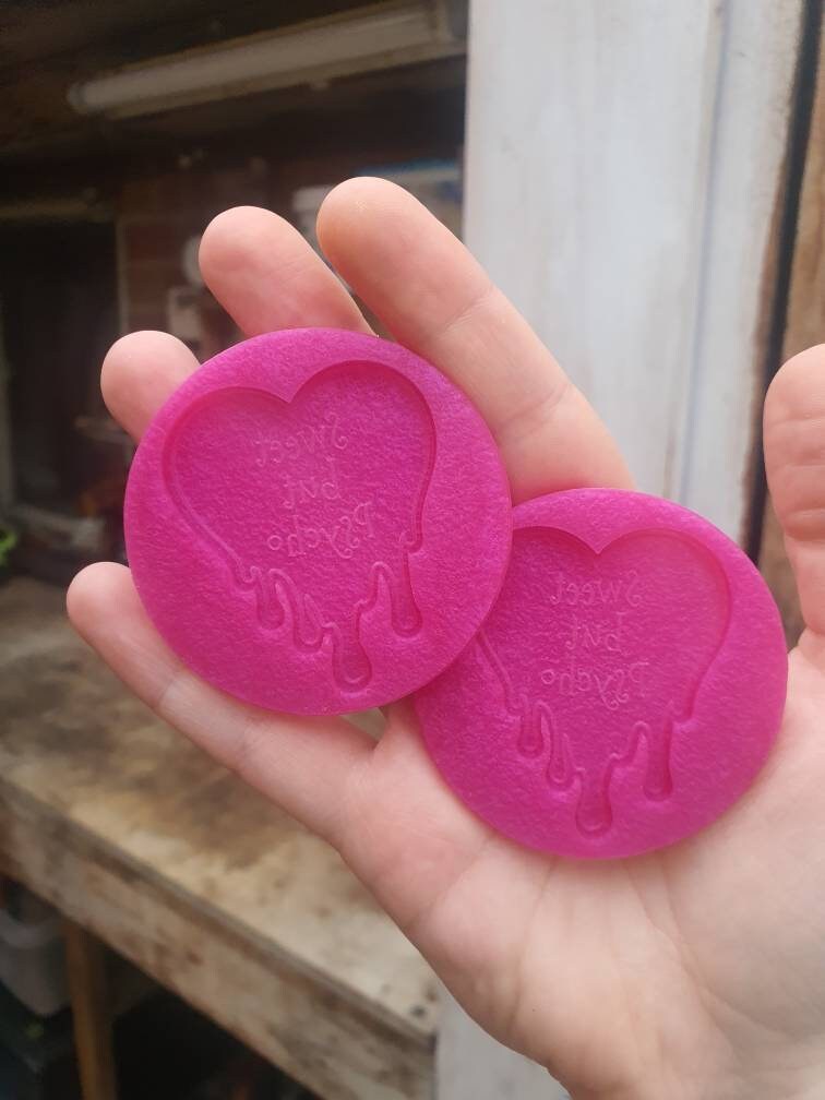 2 Sweet But Psycho Dripping Hearts Silicone Moulds