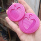 2 Plain Heart Spank Paddles Silicone Moulds