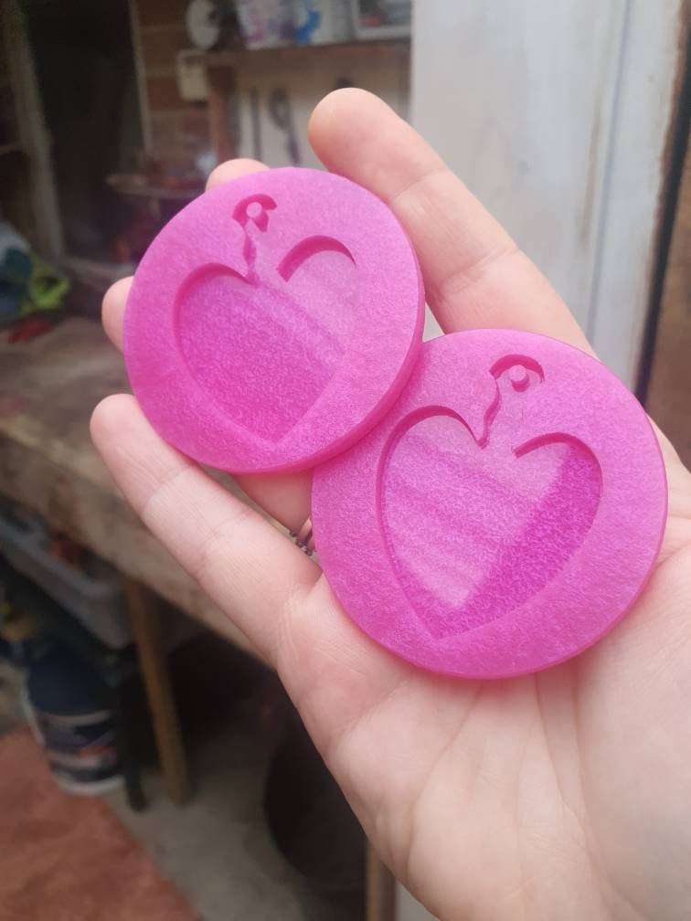 2 Plain Heart Spank Paddles Silicone Moulds