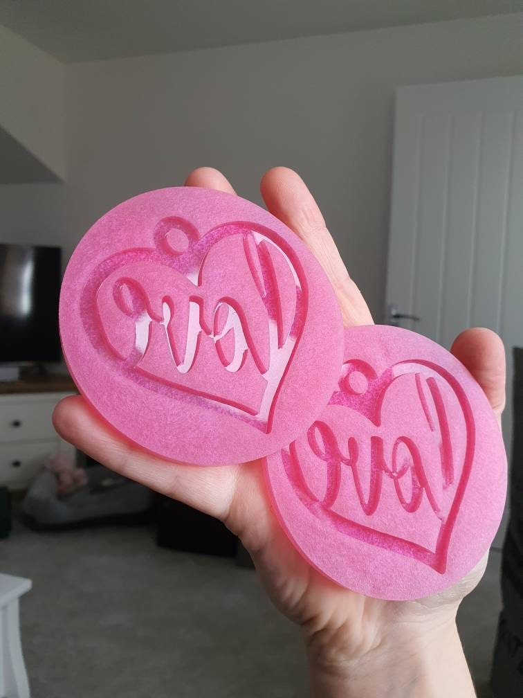 3 inch Love Heart Earrings Silicone Moulds