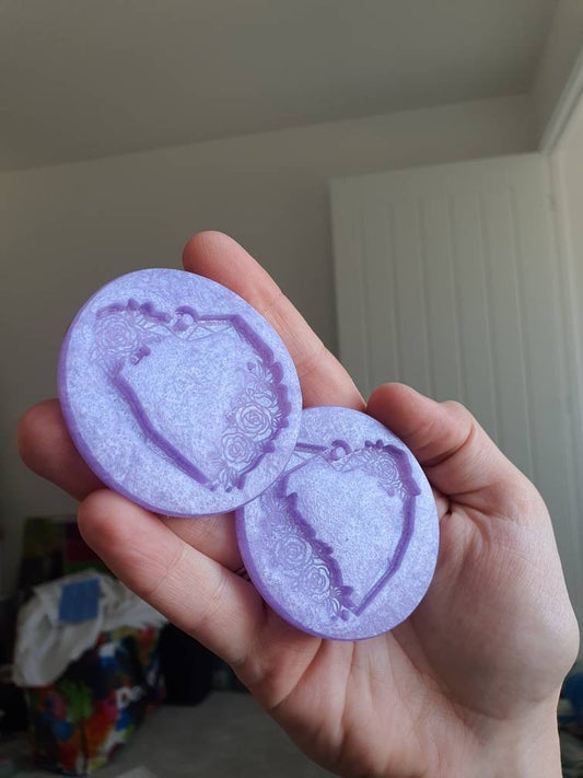 2 inch Geometric Floral Heart Silicone Moulds