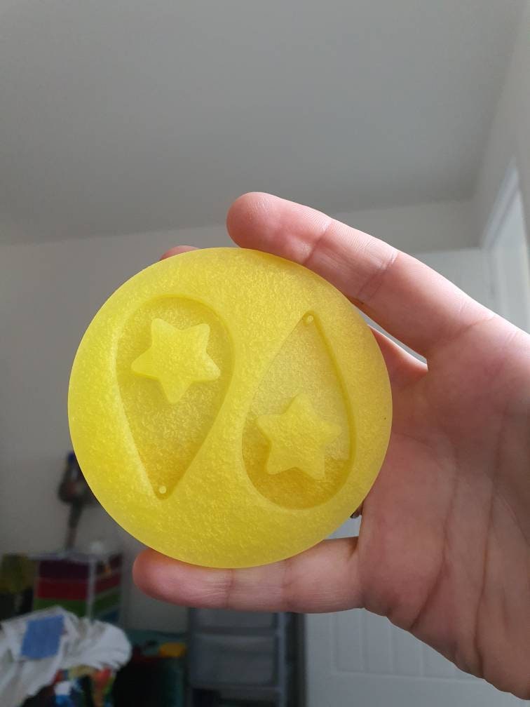 2 inch Star Teardrop Earrings Silicone Mould