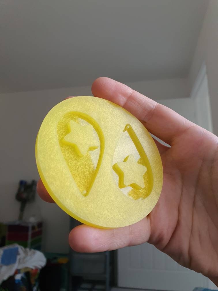 2 inch Star Teardrop Earrings Silicone Mould