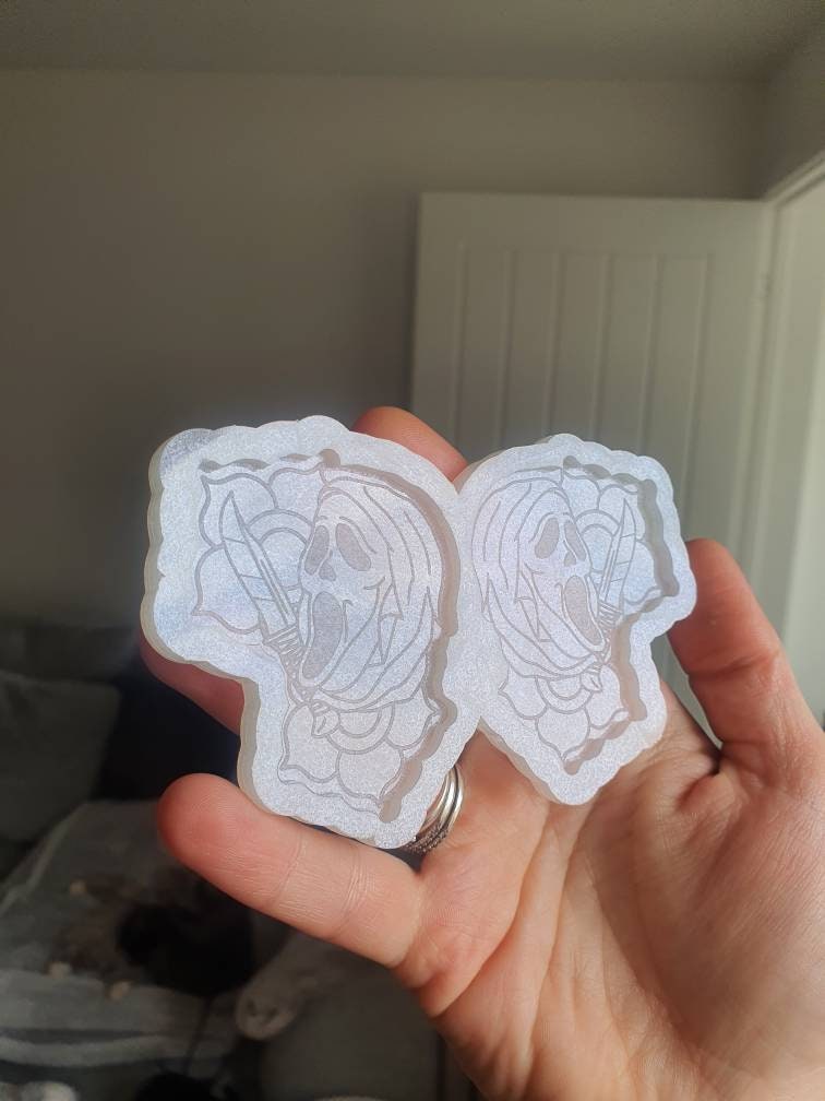 2.5 inch Floral Ghost Silicone Mould