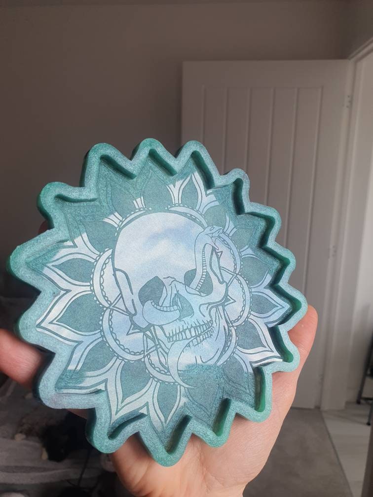 6 inch Skull Snake Mandala Silicone Mould