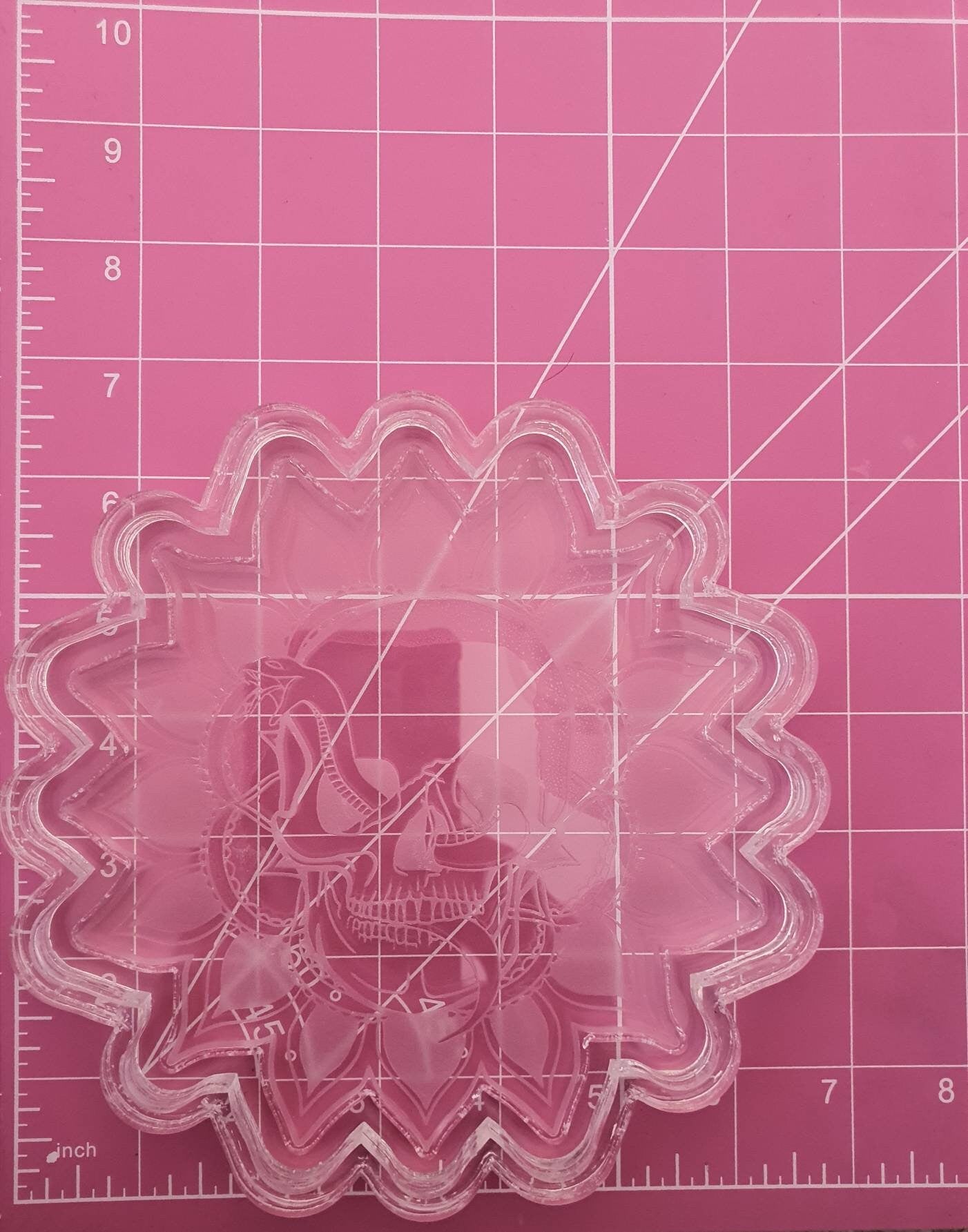 6 inch Skull Snake Mandala Silicone Mould