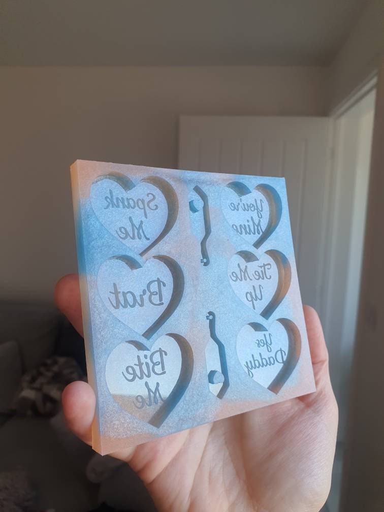 1.6 inch Rude Love Hearts Silicone Mould Set 1