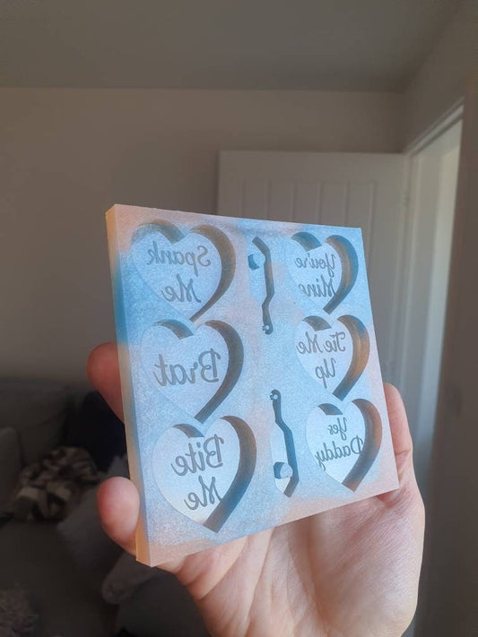 1.6 inch Rude Love Hearts Silicone Mould Set 1