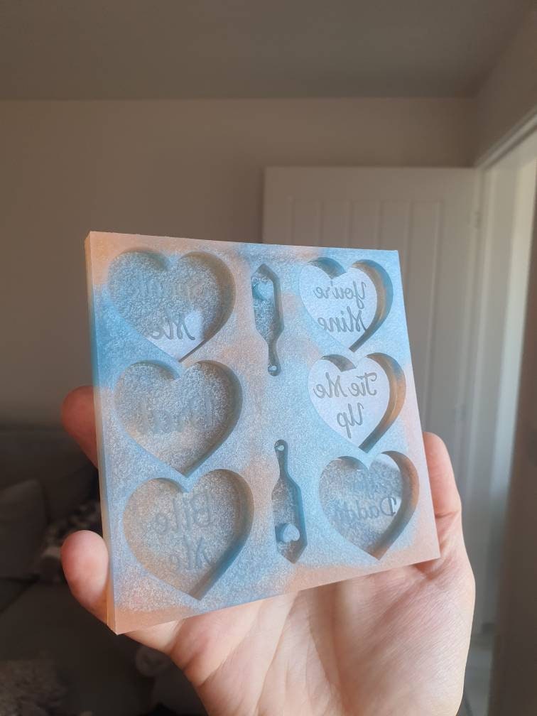 1.6 inch Rude Love Hearts Silicone Mould Set 1
