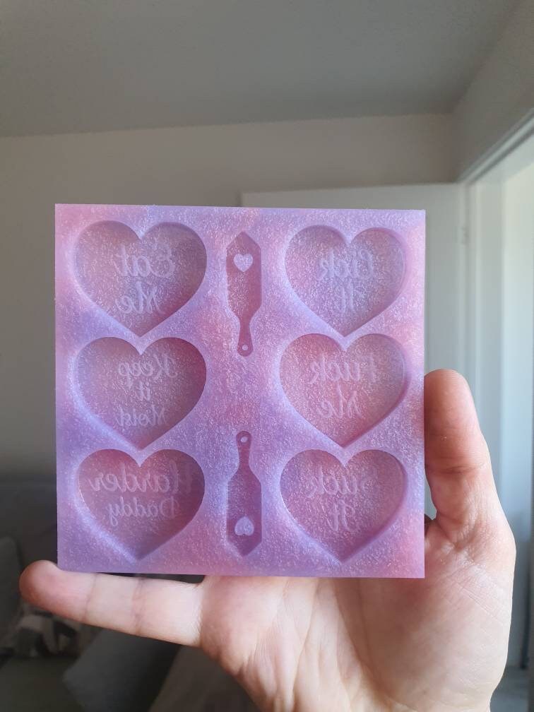 1.6 inch Rude Love Hearts Silicone Mould Set 2