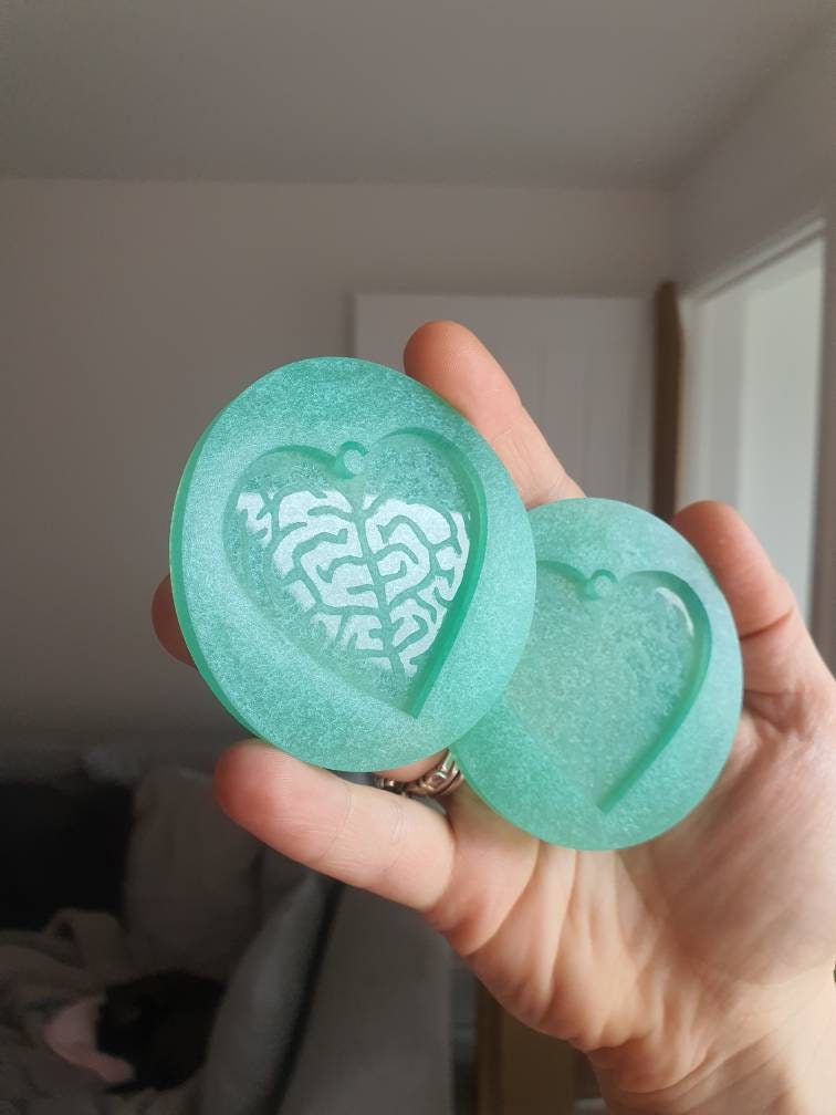 2.1 inch Brain Heart Silicone Moulds