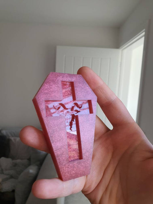 2.75 inch Layered Baphomet On Cross Silicone Mould