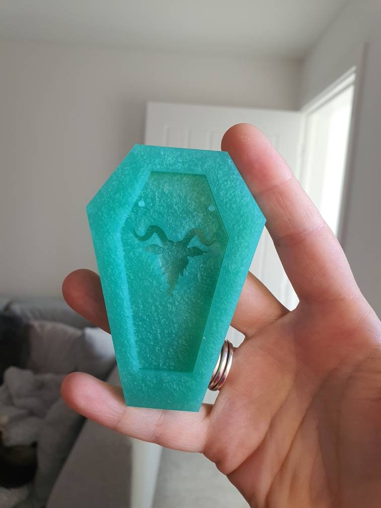 2.75 inch Layered Baphomet On Coffin Silicone Mould