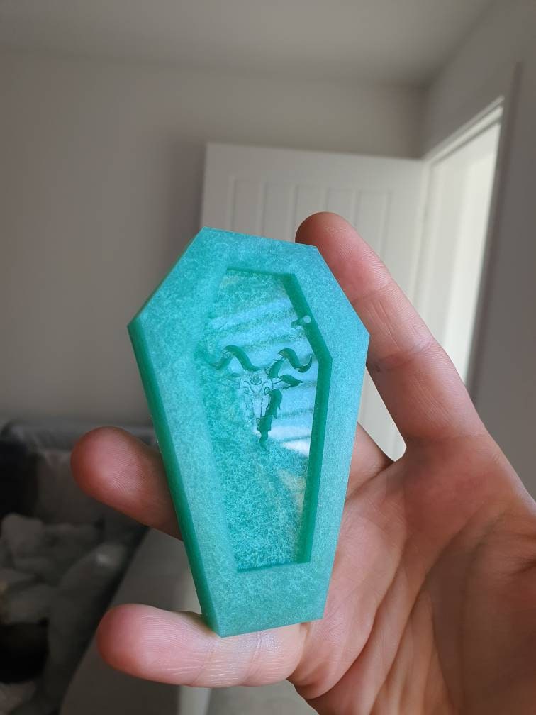 2.75 inch Layered Baphomet On Coffin Silicone Mould