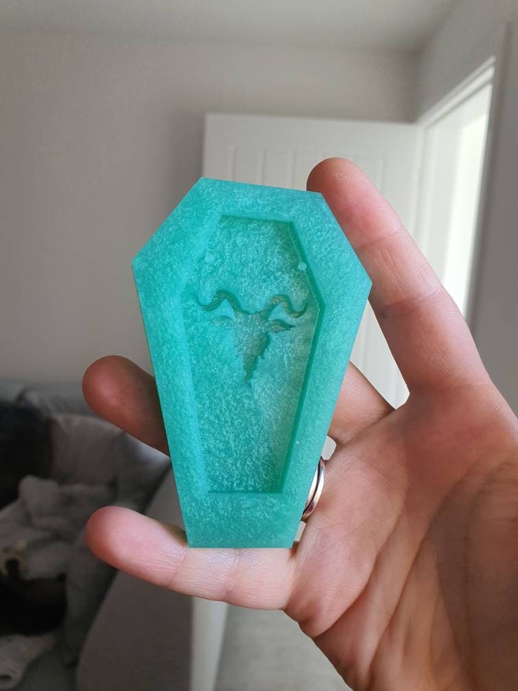 2.75 inch Layered Baphomet On Coffin Silicone Mould