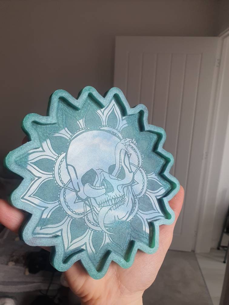 6 inch Skull Snake Mandala Silicone Mould