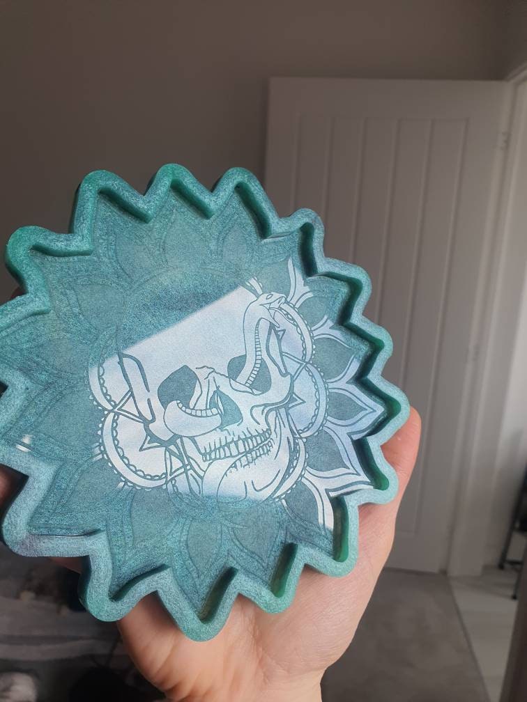 6 inch Skull Snake Mandala Silicone Mould