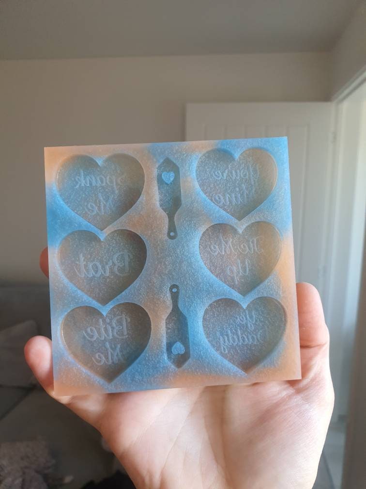 1.6 inch Rude Love Hearts Silicone Mould Set 1