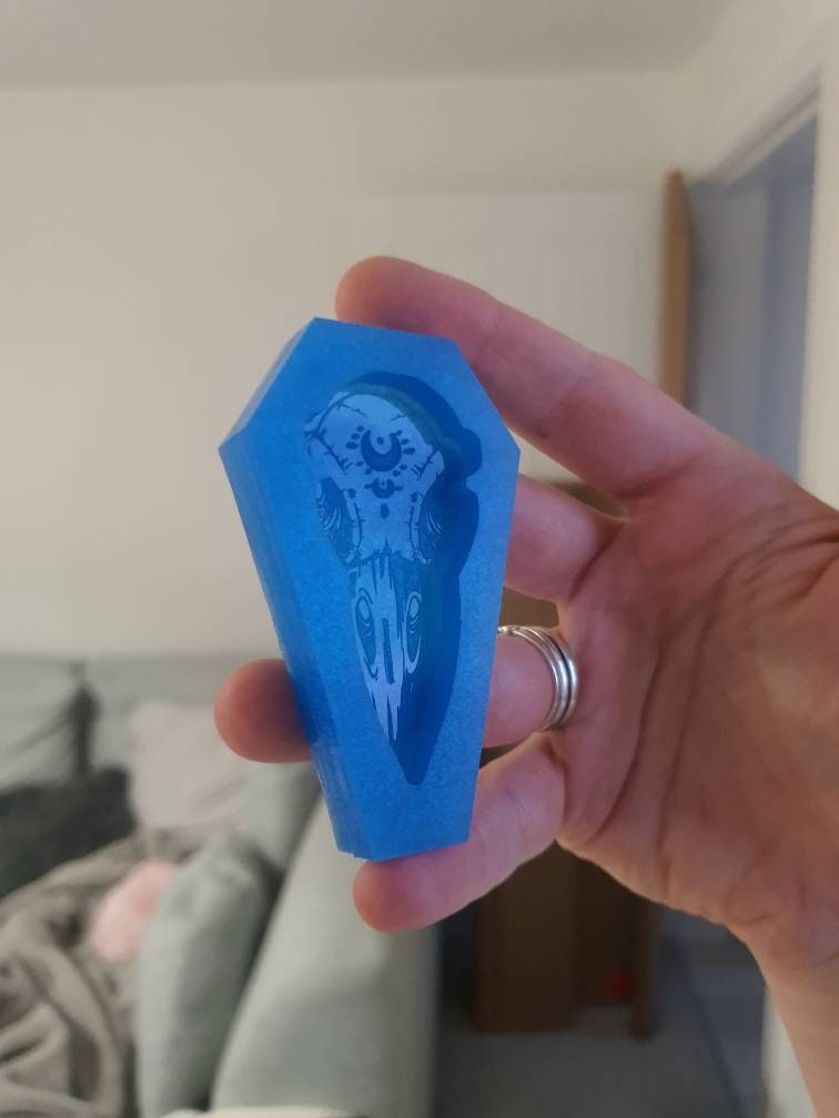 2.5 inch Raven Skull Silicone Mould