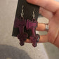 Colour Shift Bow Axe Resin Earrings
