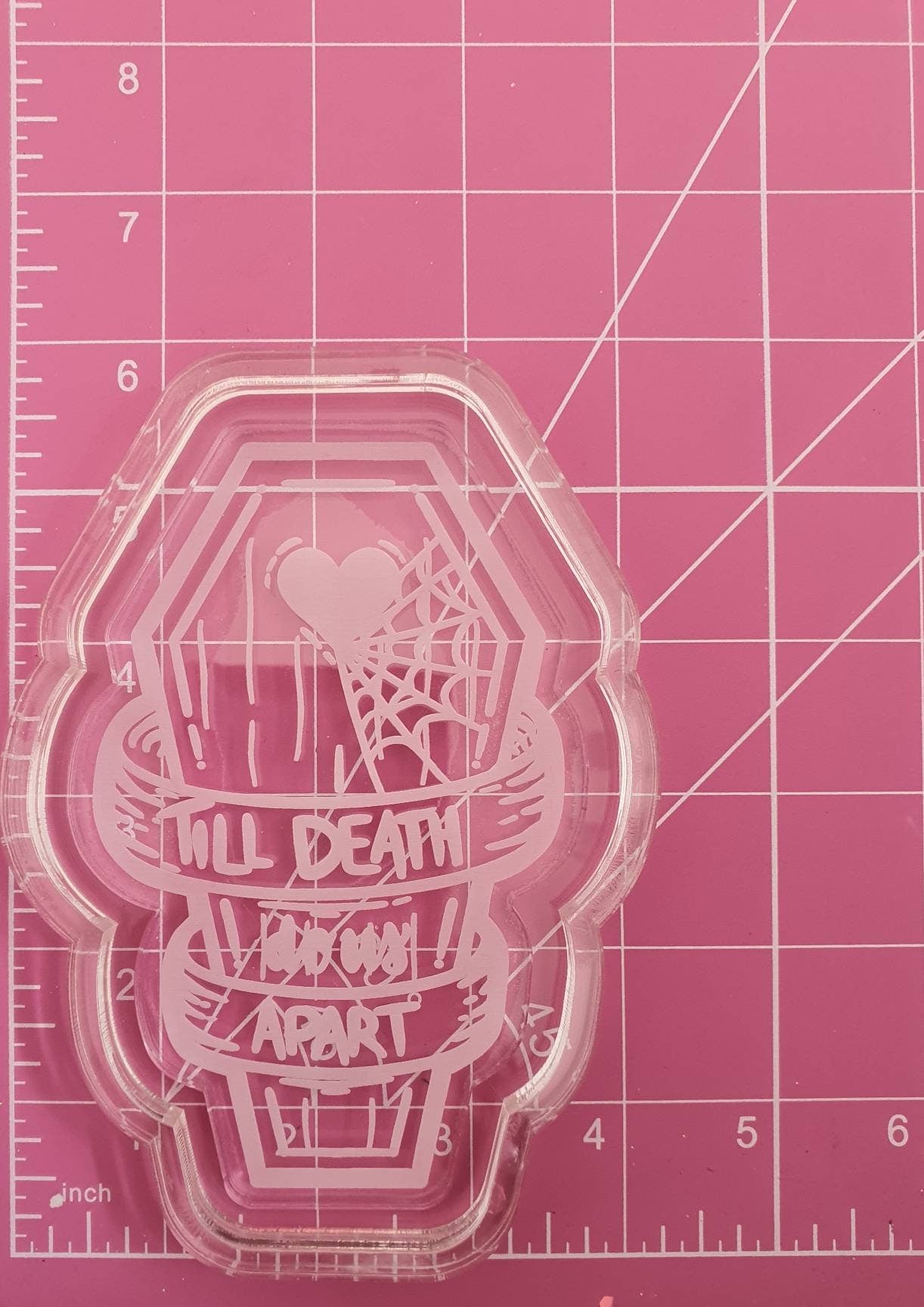 5 inch Till Death Do Us Apart Coffin Silicone Mould