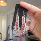 Colour Shift Orange Dripping Knife Resin Earrings