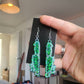 Colour Shift Green Dripping Knife Resin Earrings