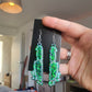 Colour Shift Green Dripping Knife Resin Earrings