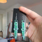 Colour Shift Green Dagger Resin Earrings