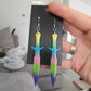 Rainbow Dagger Resin Earrings