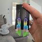 Rainbow Dripping Knife Resin Earrings