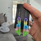 Rainbow Dripping Knife Resin Earrings