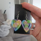Rainbow Ouija Planchette Resin Earrings