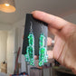 Colour Shift Green Dripping Knife Resin Earrings