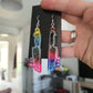 Alcohol Ink Multicoloured Dripping Knife Resin Earrings