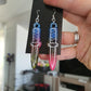 Alcohol Ink Multicoloured Dagger Resin Earrings