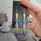 Rainbow Dagger Resin Earrings