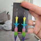 Rainbow Dagger Resin Earrings