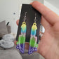 Rainbow Dripping Knife Resin Earrings