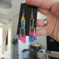 Alcohol Ink Multicoloured Dripping Knife Resin Earrings