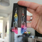 Alcohol Ink Multicoloured Dripping Knife Resin Earrings