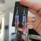 Alcohol Ink Multicoloured Dagger Resin Earrings