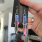 Alcohol Ink Multicoloured Dagger Resin Earrings